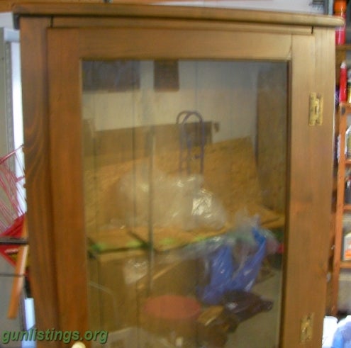 Fotos - For Sale Wooden Gun Cabinet With Glass Door 125 Monkey 