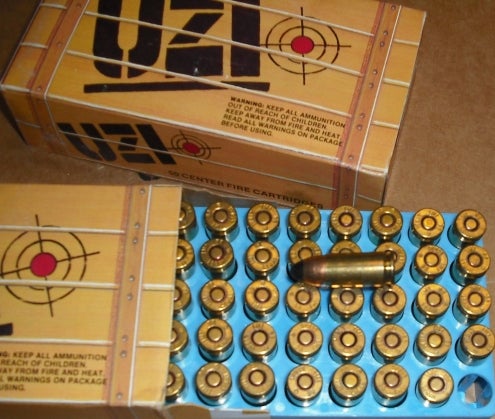 Ammo UZI 9MM+P 115gr. IMI AMMO 50rnds.