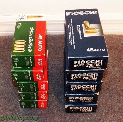 Ammo .45 ACP 230grain FMJ 500 Rounds