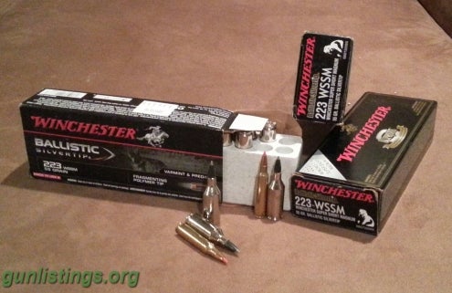 Ammo 223 WSSM AMMO.  Winchester Ballistic Tip