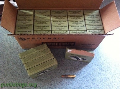 Ammo 600 Rds Federal American Eagle XM855 5.56 Military