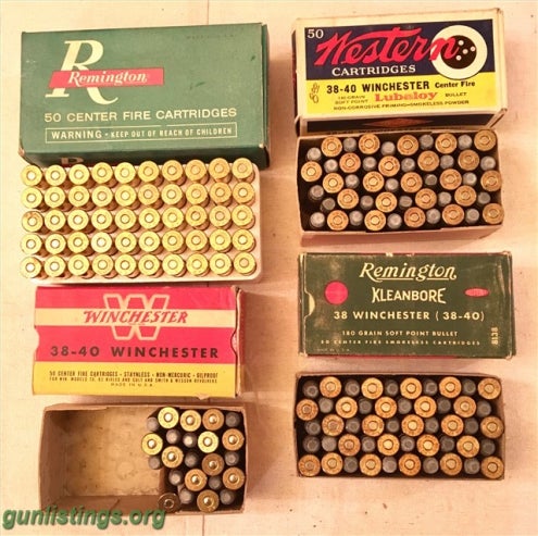 Ammo 6 Boxes Of .38-40 Winchester Rifle Ammunition