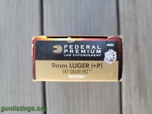 Ammo Federal 147 Grain +P 9mm HST