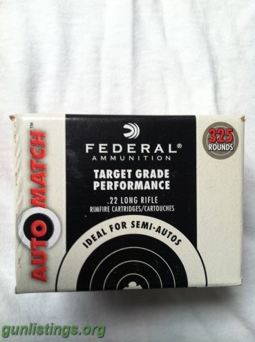 Ammo Federal Target Grade Auto Match 22 LR Ammo