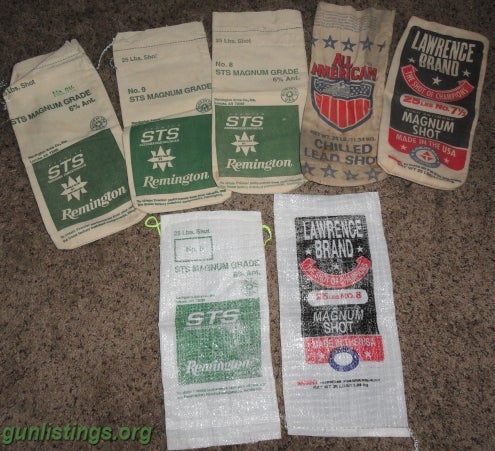 Ammo Vintage Lead Shot Bags