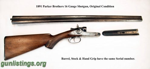 Collectibles 1891 Parker Brothers 16Ga Double Barrel Shotgun