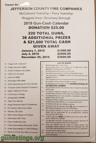 Misc 2019 Gun And Cash Calendar Raffle