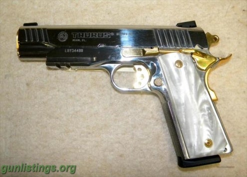 Pistols 1911 .38 Super--Stainless,Gold Accents, Pearl Grips