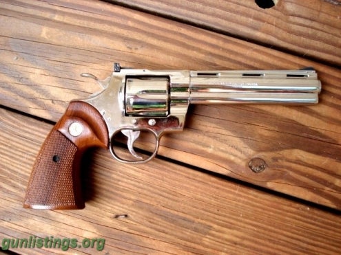 1977 Colt Python 6 inch Nickel 357 Magnum in nashville, Tennessee gun ...