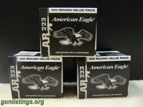 Ammo 300 Rounds Of American Eagle .223 Ammo 5.56 Ammunition