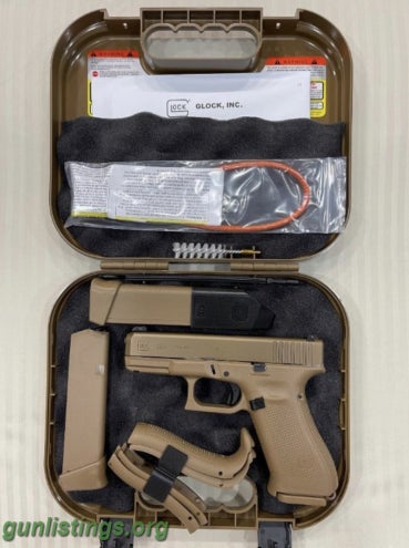 Pistols Glock 19X 9mm Coyote Tan 17 & 19+1 Mags Night Sights