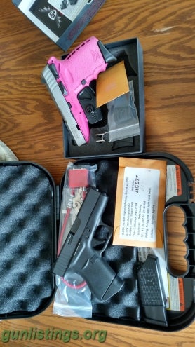 Pistols Glock 43 & SCCY Pink 9mm