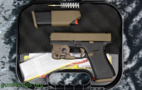 Pistols Glock 43X 9mm Custom Cerakote FDE Streamlight TLR-6 New