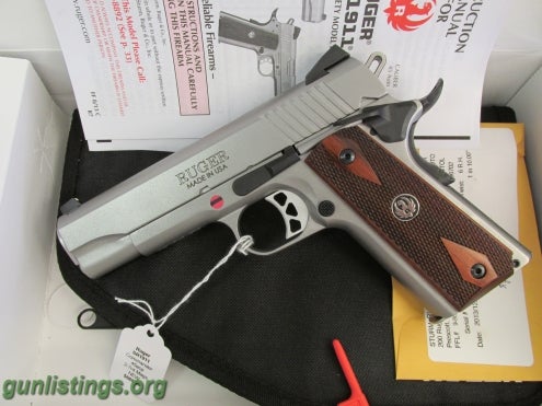 Pistols Ruger SR1911-CMD Pistol 6702, 45 ACP, 4.25 In NEW