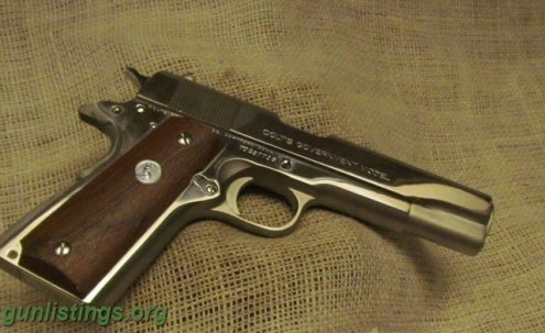 Pistols Series 70 Bright Nickel Colt Govt.