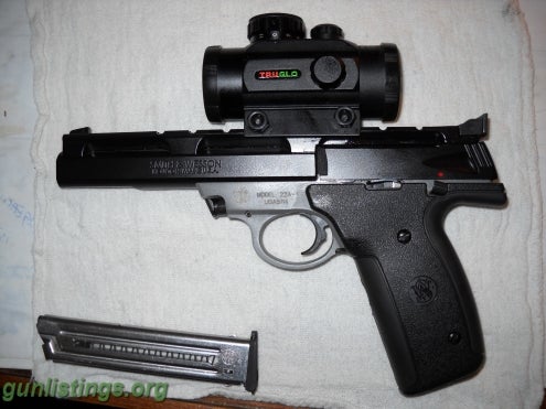 Pistols Smith & Wesson 22A-1 With True Glo Red Dot Sight