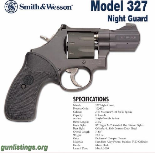 Pistols Smith And Wesson Model 327 Night Guard