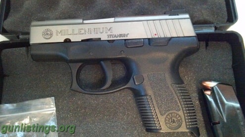 Pistols Taurus PT-111 Millennium Pro 9mm In Titanium