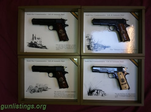 Pistols World War I Commemorative Colt .45 Set Of 4