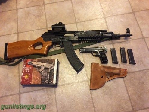 Rifles AK 47 And 9mm Pistol