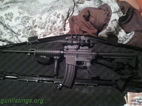 Rifles Ar15 Super Lite Carbine With Acog Trijicon Ta31 Red Dot