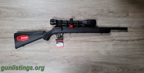 Rifles Savage 17 HMR With Scope And Ammo