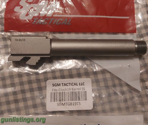 Accessories SGM TACTICAL STAINLESS THREADED GLOCK 19 BARREL