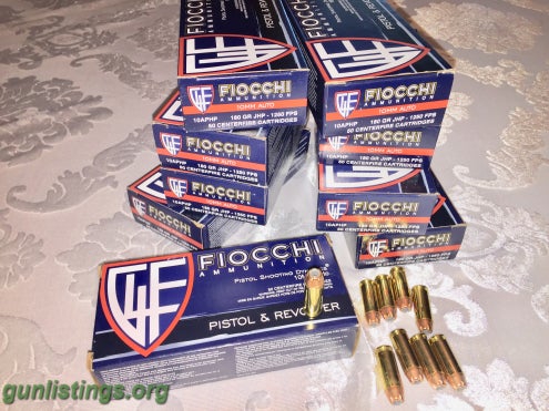 Ammo 10mm Ammunition 459 Rounds, Hot Fiocchi Hollow Points