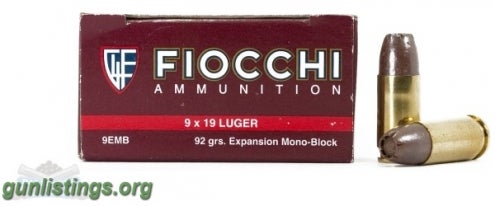 Ammo Fiocchi Extrema EMB 9mm Ammo