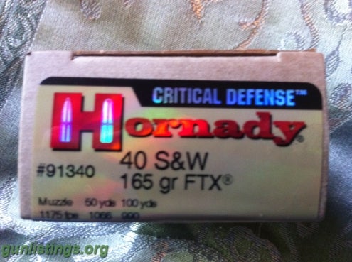 Ammo Hornady Critical Defense 40 Cal