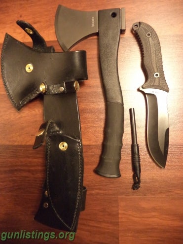 Collectibles Custom Schrade Hatchet/knife Combo