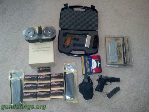 Pistols 2-1911's, Ammo, Extras, 223, Mags, AR 22 Conversion