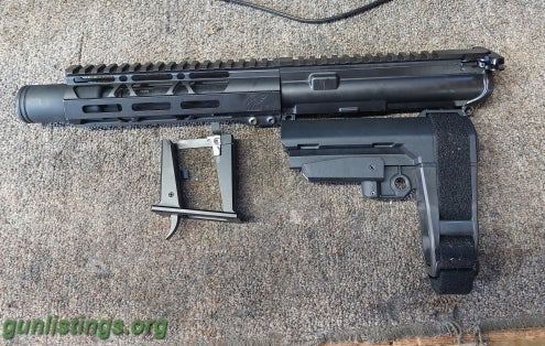 Pistols 9MM AR PISTOL UPPER, GLOCK MAG ADAPTER, SB BRACE