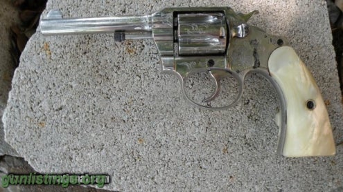 Pistols Colt Engraved Police Positive,32 Police Cal, Pearl Stee