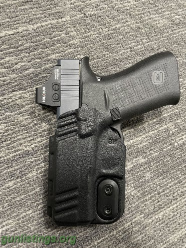 Pistols Glock 43x Custom Slide Cut And Cerakote W/ Holso