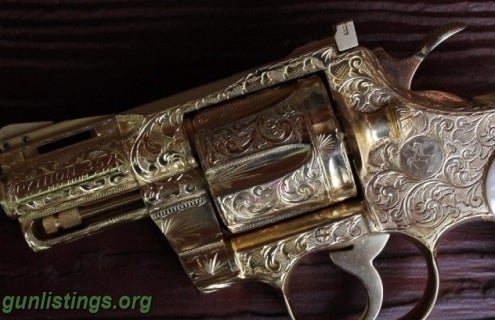 Pistols Incredible Fully Engraved Gold Colt Python