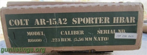 Rifles Colt AR 15 A2 Sporter HBAR Pre Ban NIB Green Label