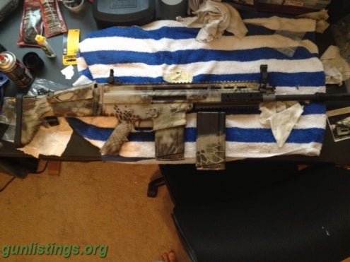 Rifles Custom SCAR 17 Kryptek Camo Timney 8 Mags AAC