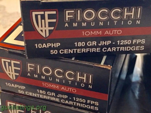 Ammo 10mm Ammunition 459 Rounds, Hot Fiocchi Hollow Points