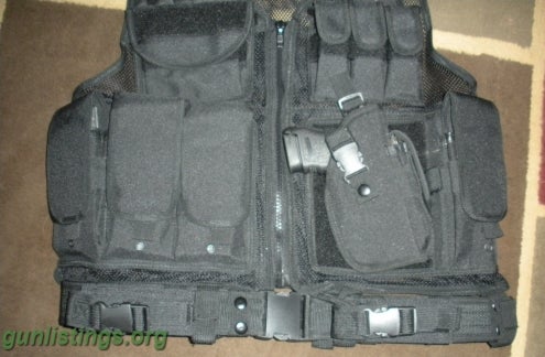 Misc Tactical Vest W/ Holster New