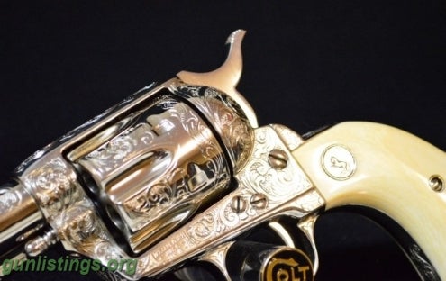 Pistols 1883 Colt SAA Nickel Hand Engraved Single Action