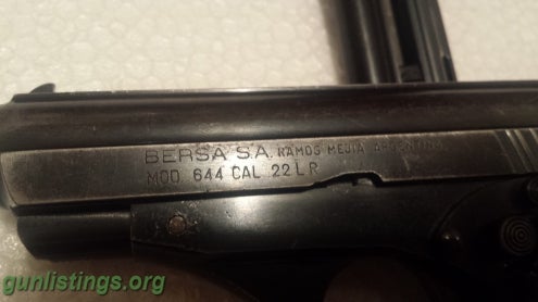 Pistols Bersa 644 22lr Semi Auto