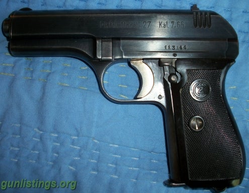 Pistols Early CZ Model 27 Nazi Marked.