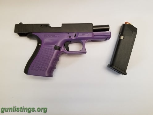 Pistols Glock 19 Gen 4 9mm With X-Werks Lollipop Purple Cerakot