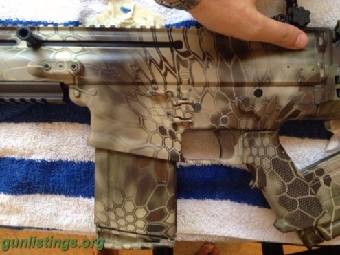 Rifles Custom SCAR 17 Kryptek Camo Timney 8 Mags AAC