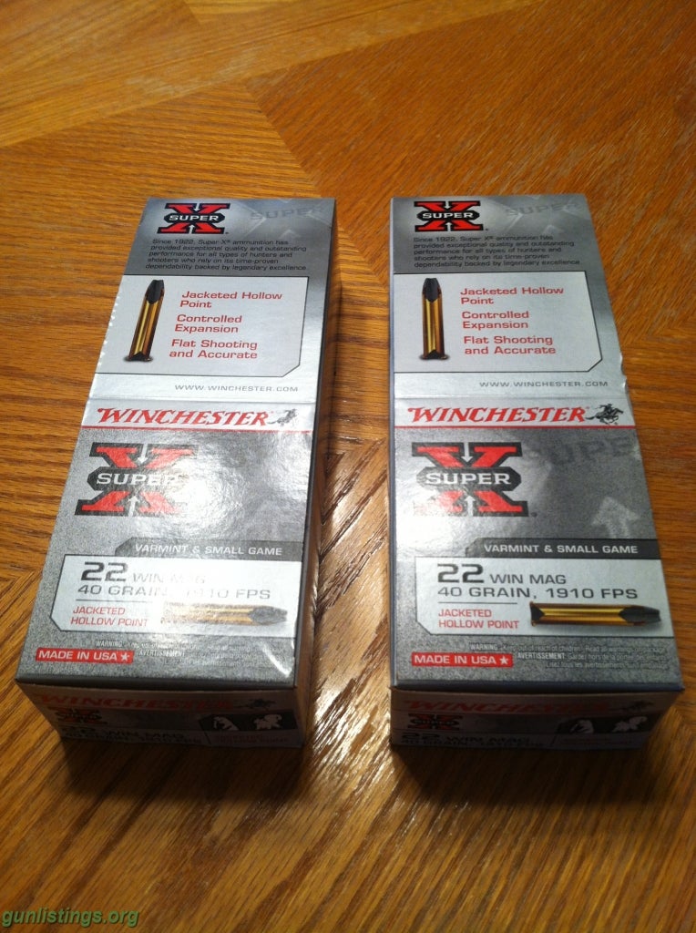 Ammo .22 Win Mag Hollow Point Ammo- 500 Rounds