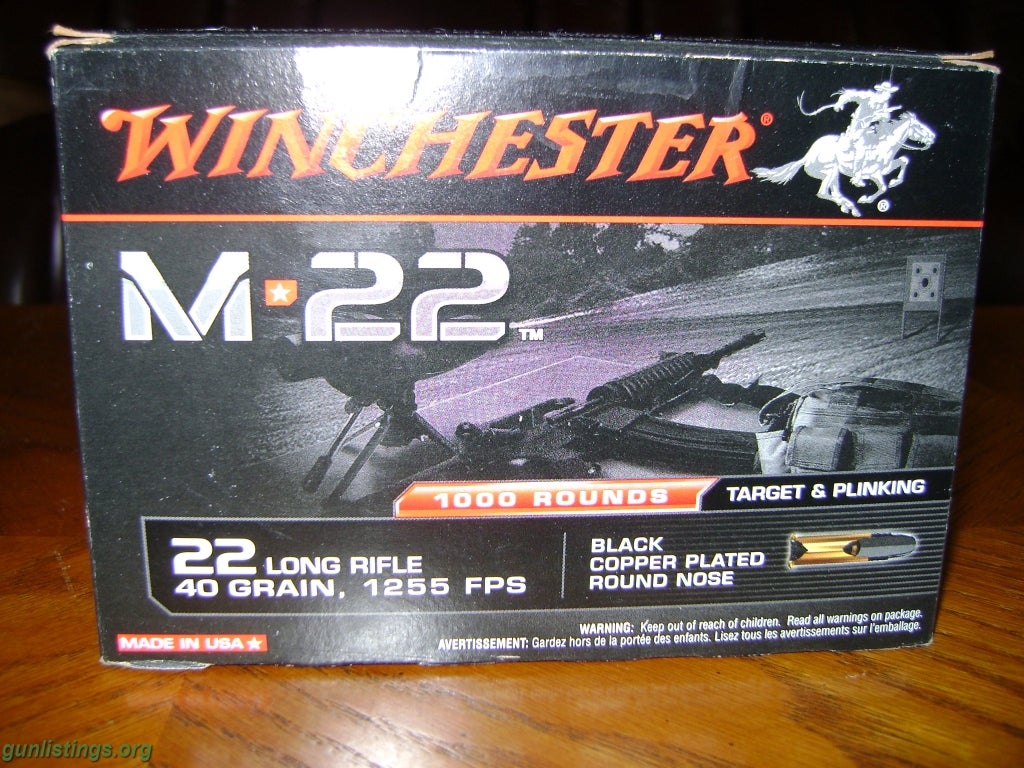 Ammo .22LR, 1,000 Rds Winchester M-22