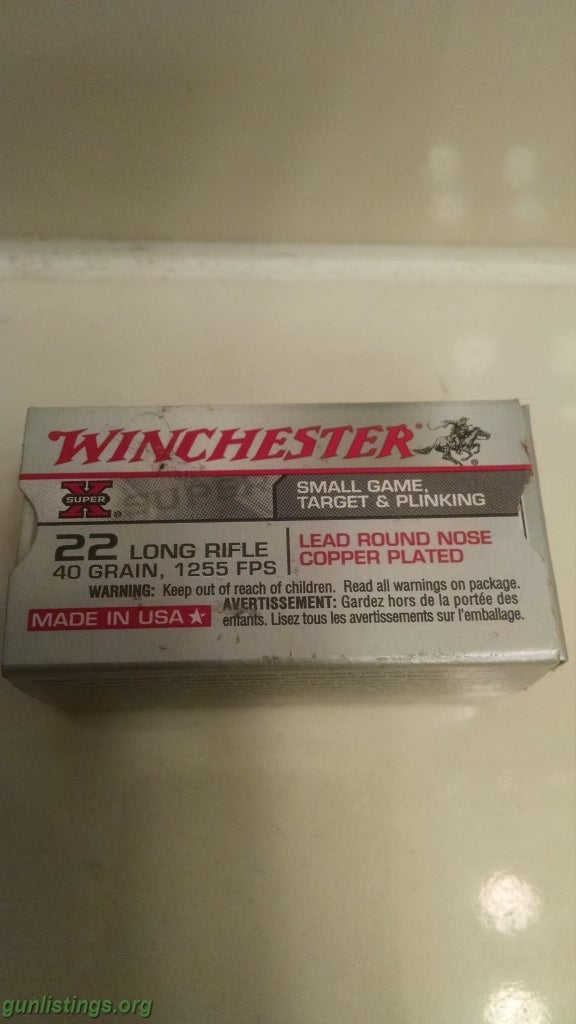 Ammo .22LR, 50rd Winchester Super-X (CPLRN, 40 Gr, 1255 Fps)