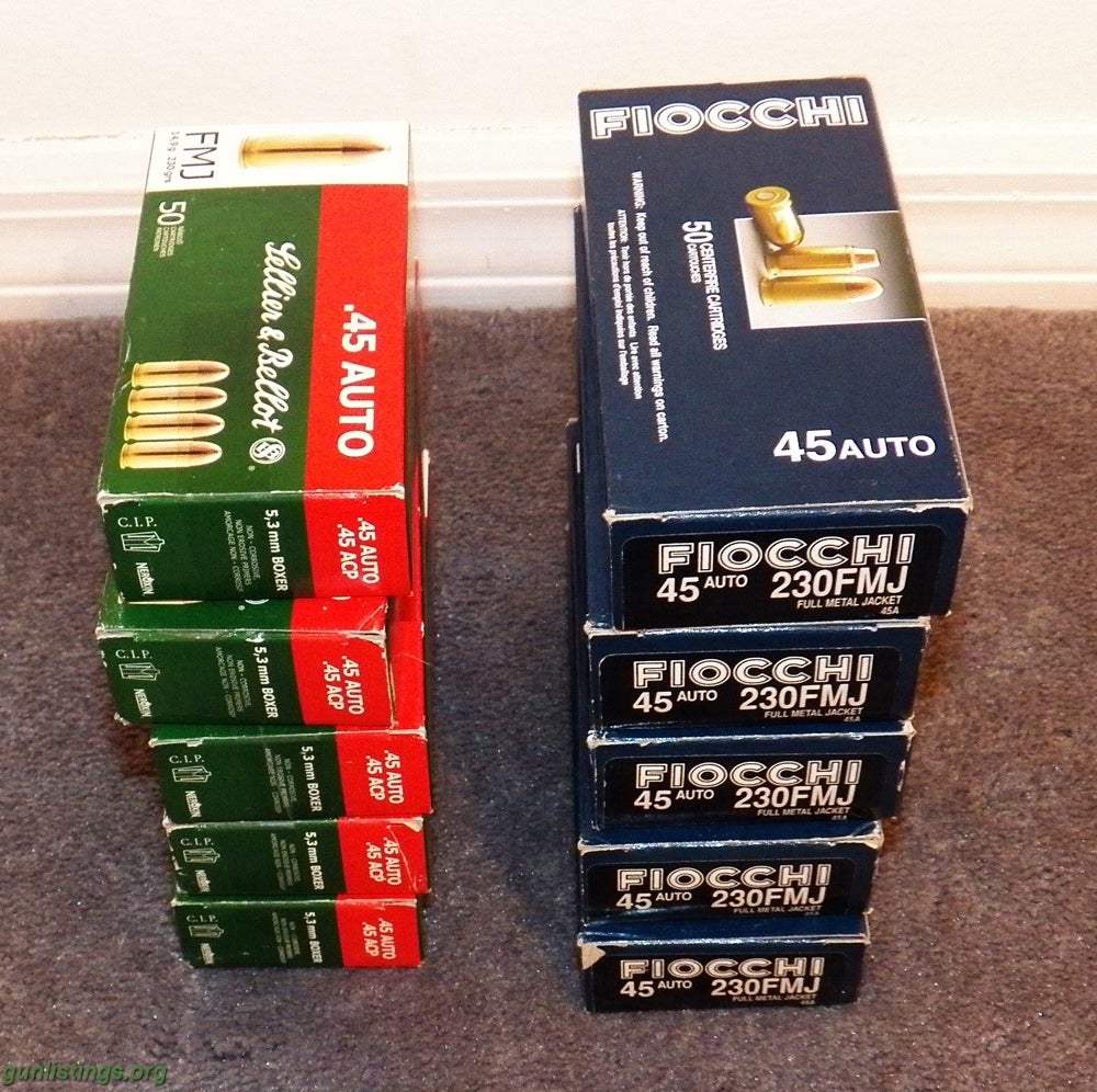 Ammo .45 ACP 230grain FMJ 500 Rounds