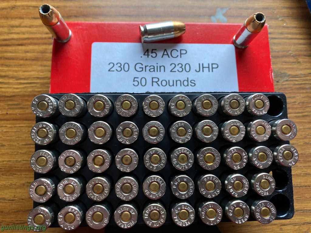 Ammo .45 Defense 230 Gr. JHP (50 Rds Per Box)